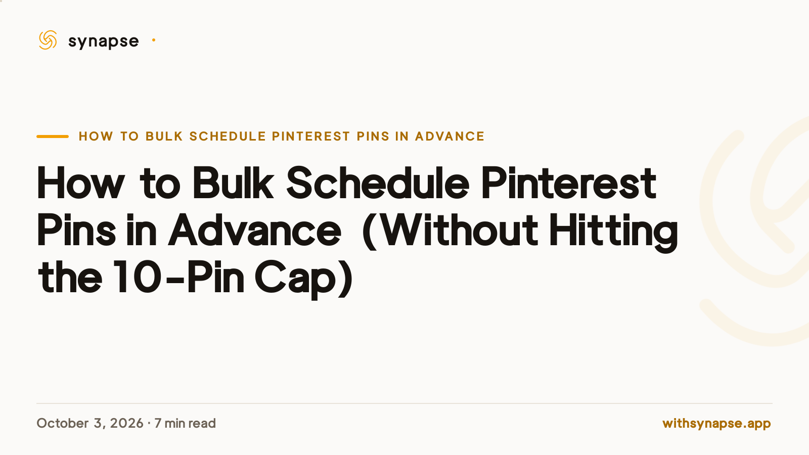 How to Bulk Schedule Pinterest Pins in Advance (Without Hitting the 10-Pin Cap)