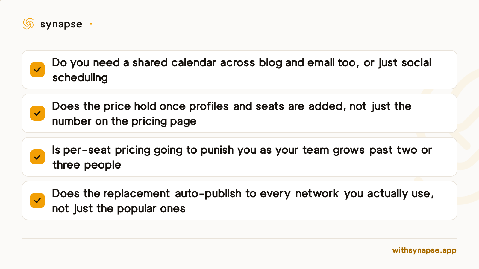 A checklist of four questions to ask before choosing a CoSchedule alternative in 2026.