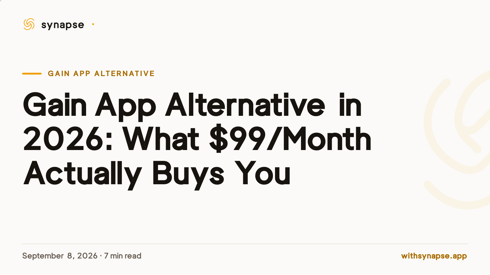Gain App Alternative in 2026: What $99/Month Actually Buys You