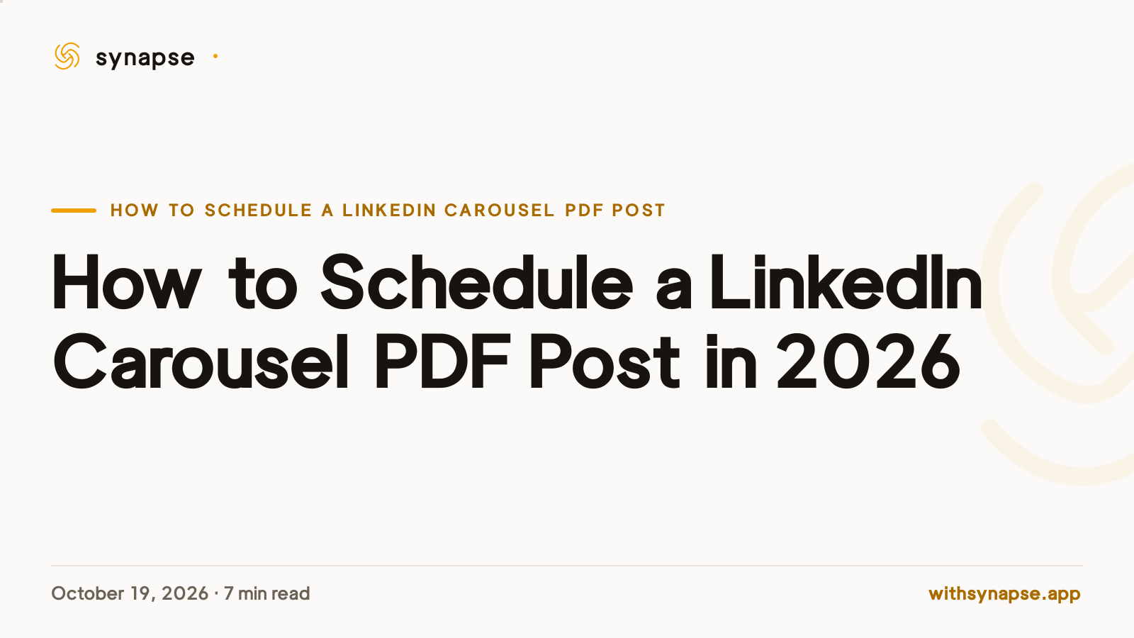How to Schedule a LinkedIn Carousel PDF Post in 2026