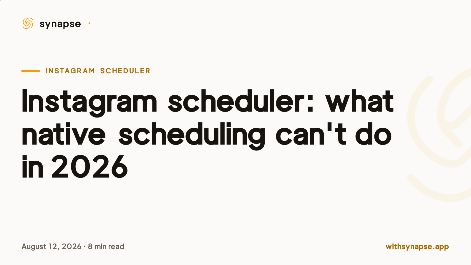 Instagram scheduler: what native scheduling can't do in 2026