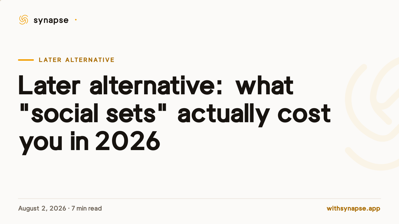 Later alternative: what "social sets" actually cost you in 2026