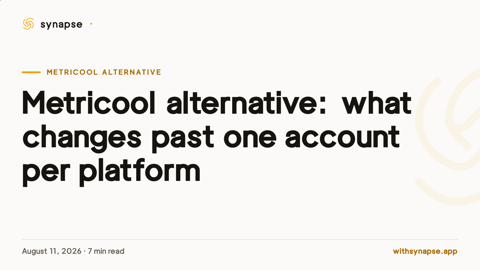 Metricool alternative: what changes past one account per platform