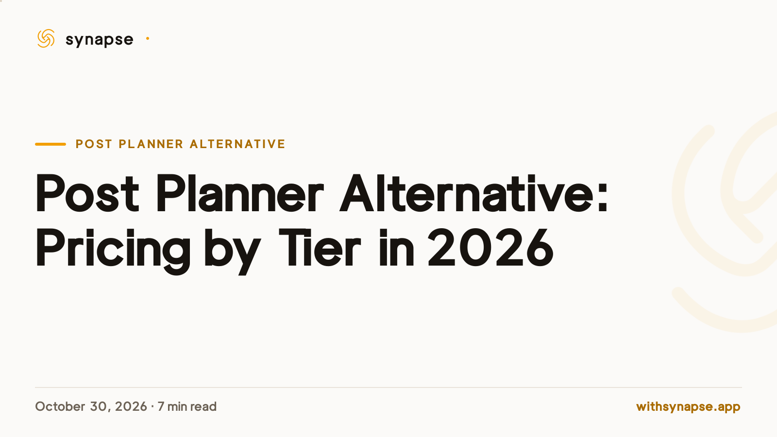 Post Planner Alternative: Pricing by Tier in 2026
