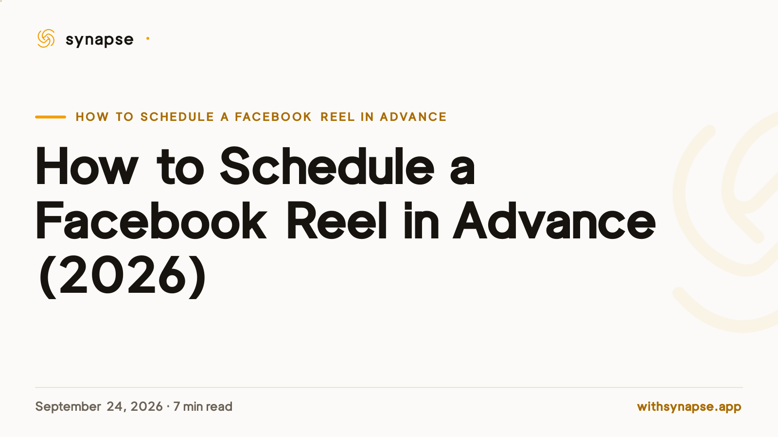 How to Schedule a Facebook Reel in Advance (2026)