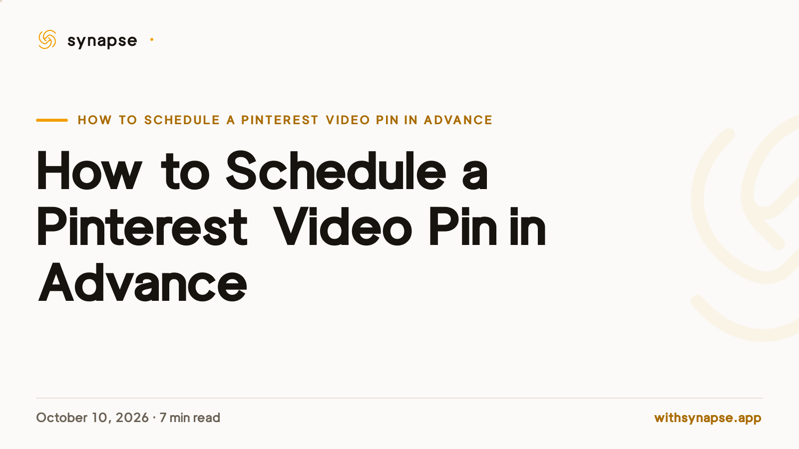 How to Schedule a Pinterest Video Pin in Advance