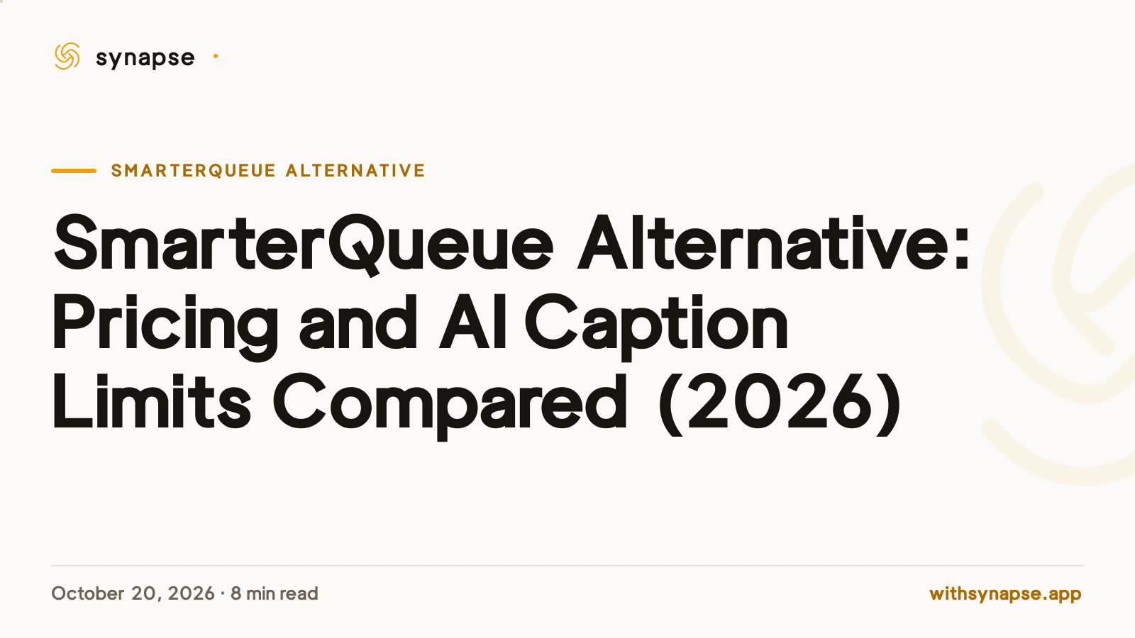 SmarterQueue Alternative: Pricing and AI Caption Limits Compared (2026)