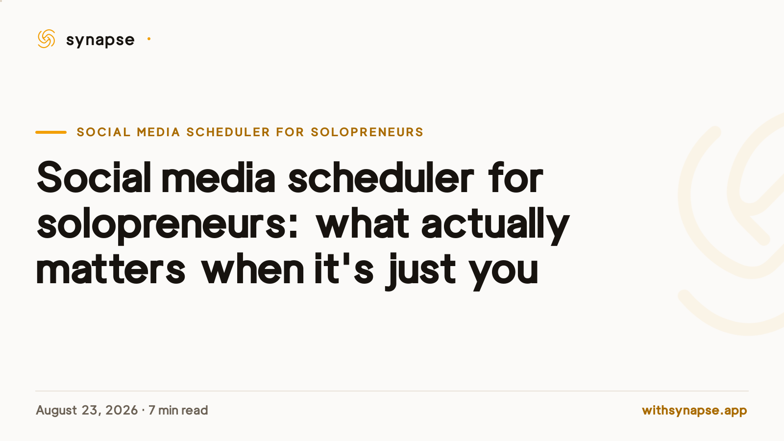 Social media scheduler for solopreneurs: what actually matters when it's just you