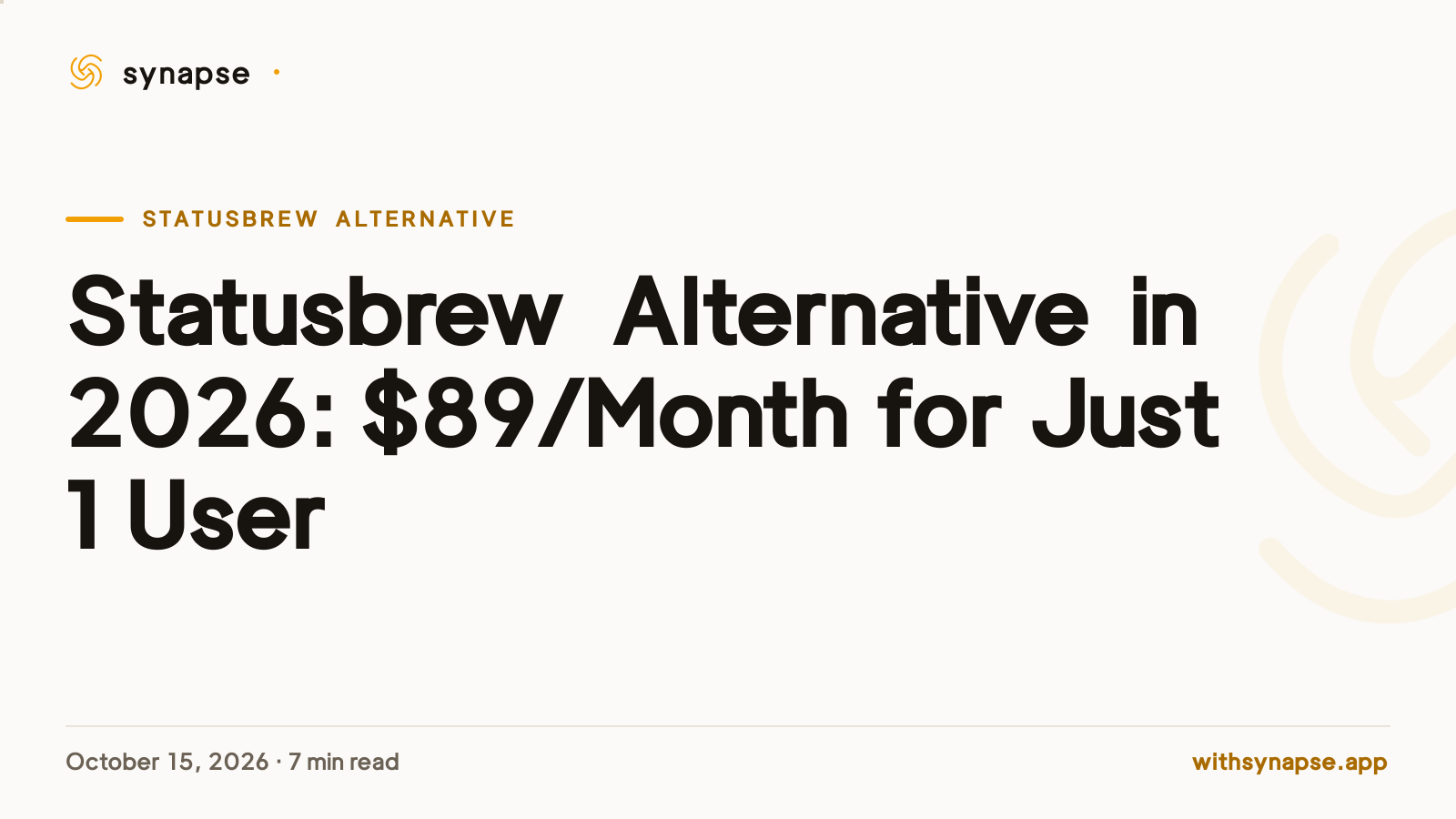 Statusbrew Alternative in 2026: $89/Month for Just 1 User